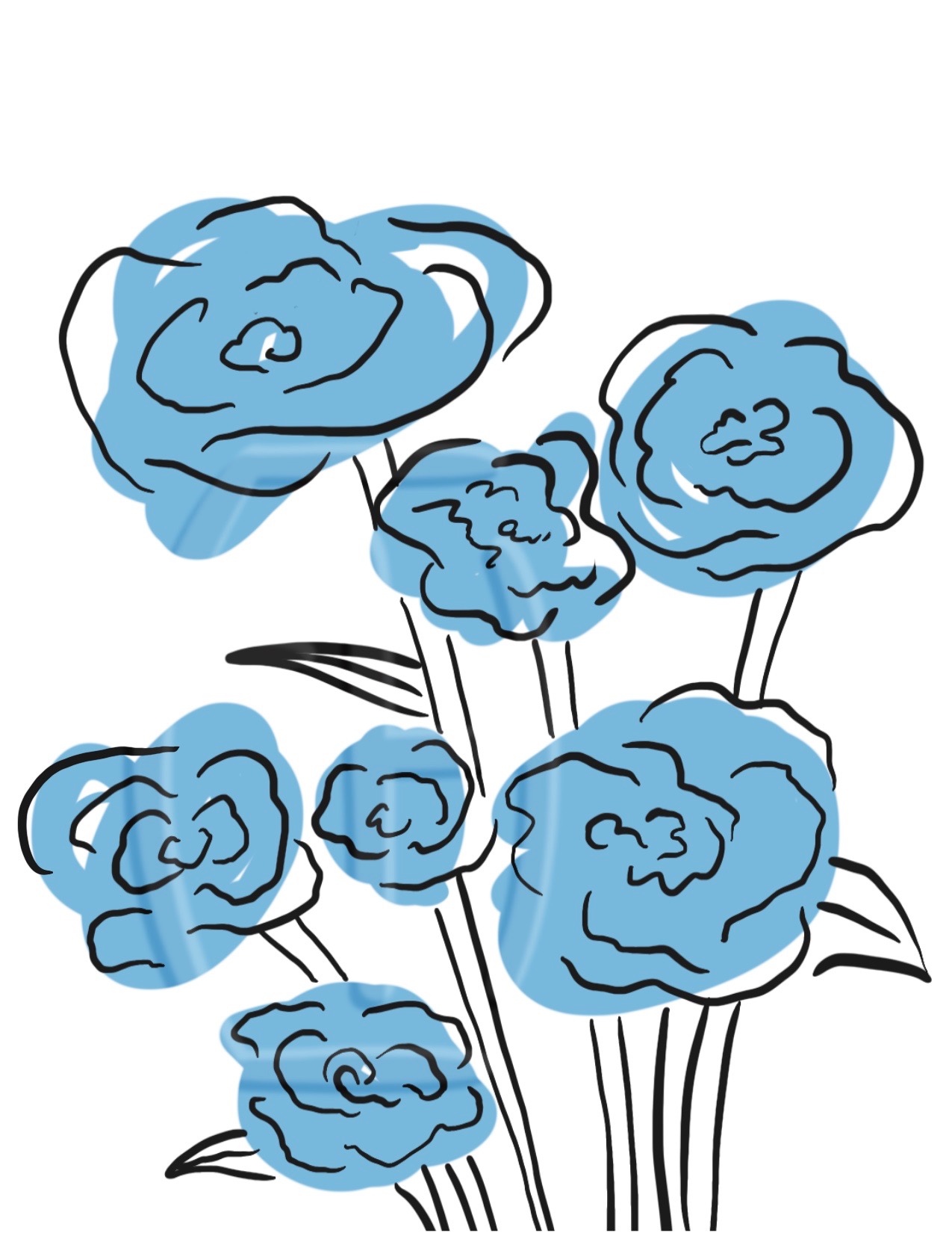 Loose Blue Flower Card